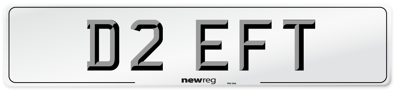 D2 EFT Number Plate from New Reg